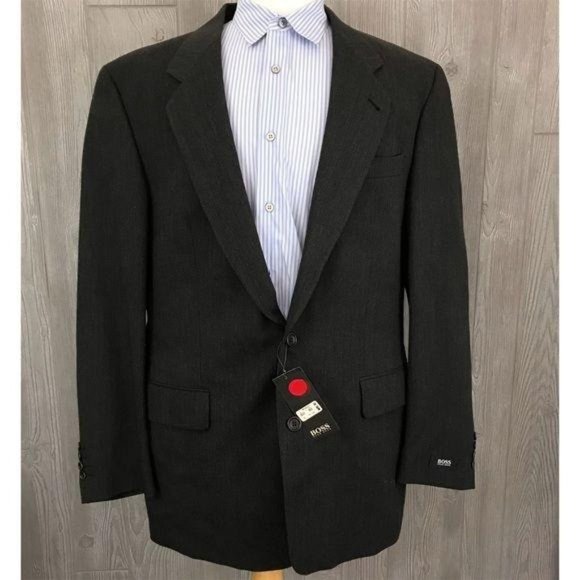 NWT Hugo boss button up long sleeve wool sports coat suit jacket 44L